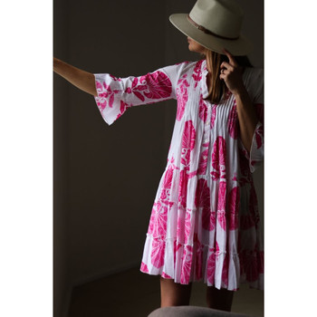 Athens Boho Dress / Cherise Pink Floral Paisley