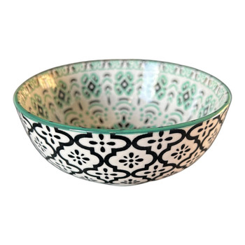 Green Black Mandala, Black Flares Bowl 6cmh