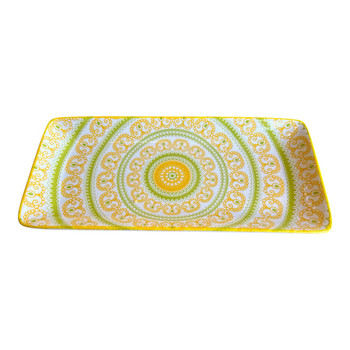 Rectangle Plate 25x12cm - Yellow And Green