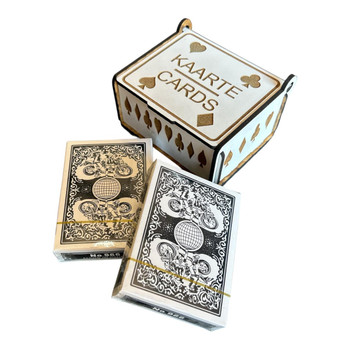 Wooden Box with Playing Cards