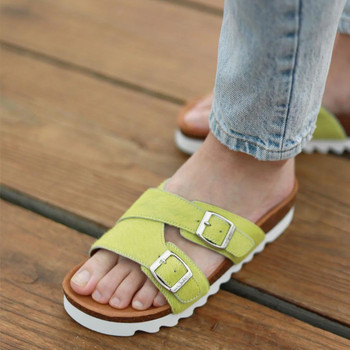 Julz Megan Chartreuse Slides Julz Megan Chartreuse Slides