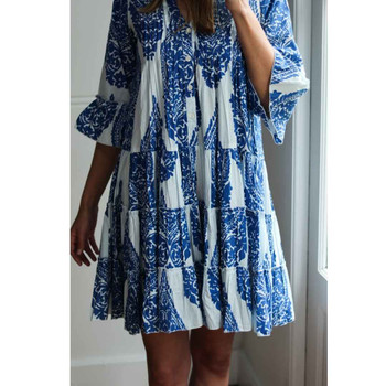 Athens Boho Dress / Blue White Paisley Athens Boho Dress / Blue White Paisley