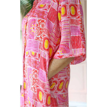 Gail Shirt Dress - Pink & Yellow Patchwork Print Gail Shirt Dress - Pink & Yellow Patchwork Print