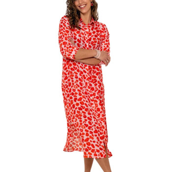 Lindi Dress / Coral Electic Leopard