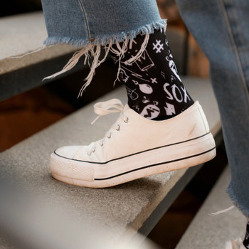 Doodle Black Socks