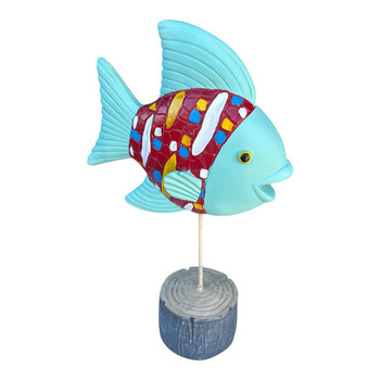 Mint Red Fish, White Stripes Blue Dots