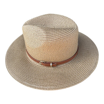 Brown Gold Buckle Brown Band Hat