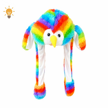 Rainbow Bird Light Up Animal Squeeze Hat