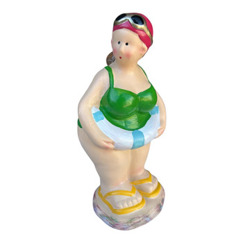 Plus Size Lady, Green Swimsuit