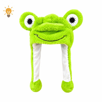 Green Frog Light Up Animal Squeeze Hat