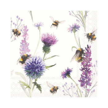 Serviette - Bumblebees in Meadow (33x33cm)