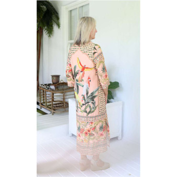 New Plett Kaftan / Peach Tropic Garden