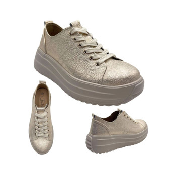 Raya Gold Snake Platform Sneakers