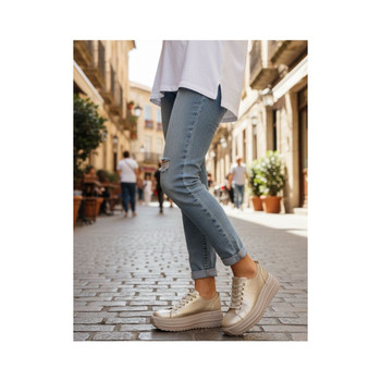 Raya Gold Snake Platform Sneakers