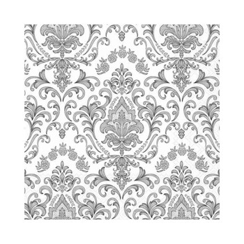 Baroque Ornament Silver Serviette / 33x33cm