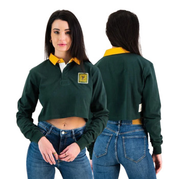 SA Supporter LS Crop Rugby Jersey / OS Green