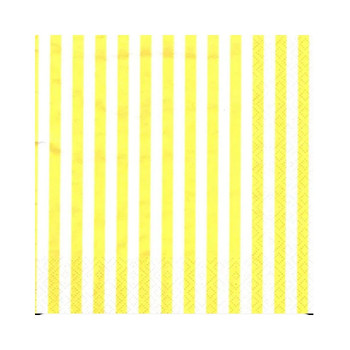 Serviette - Klassik Straifen Yellow White (33x33cm)