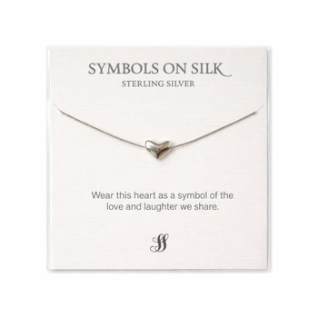 Puffy Heart / Sterling Silver on Silk