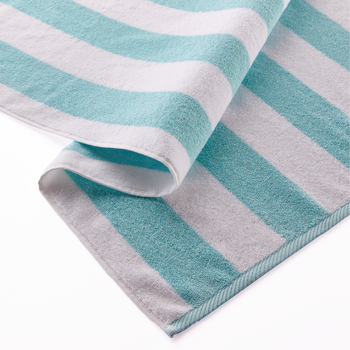 Duck Egg And White Striped Pool Towel