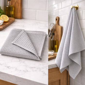 Grey Wicker Weave Kitchen Towel