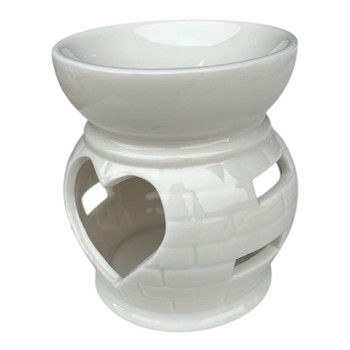 Ceramic Burner - White, Brick Pattern