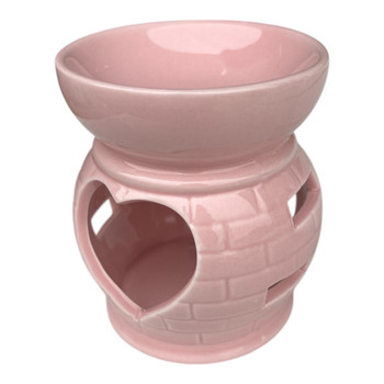 Ceramic Burner - Pink, Brick Pattern