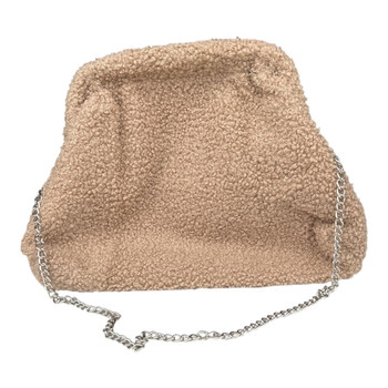 Soft Textured Shoulder Bag - Light Brown
