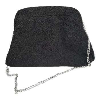 Soft Textured Shoulder Bag - Black
