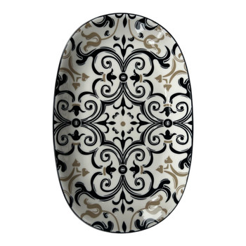 Ivory Noir Ceramic Oval Plate 23x15cm