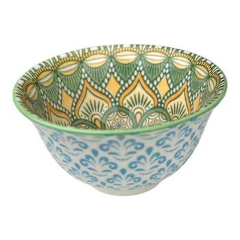 Sunflower Motive, Blue Fleur Tiny Ceramic Bowl