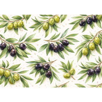 Disposable Placemats - Green Black Olive Branch