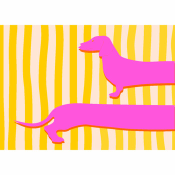 Disposable Placemats - Pink Dachshund