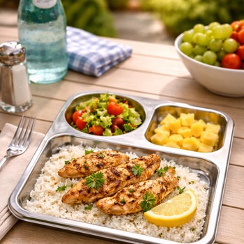 S/S Cafeteria Tray / 3 Divisions