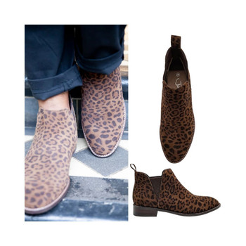 Aria Leather Ankle Boot / Mocha Leopard