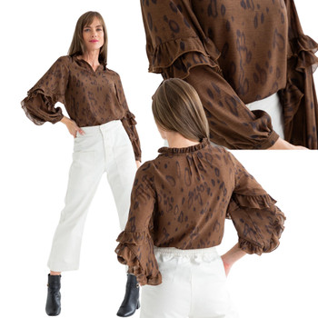 Francesca Blouse Brown Animal