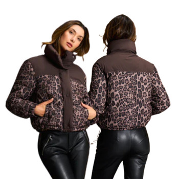 Chocolate Leopard Combo Puffer