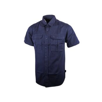 Wildebees Mens Cotton Canvas Short Sleeve Shirt - Dark Navy