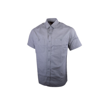 Wildebees Mens Plain Poplin  S/S Shirt - Steel Blue