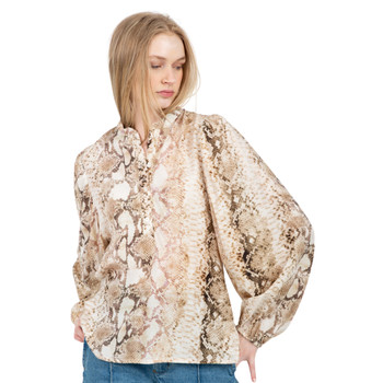 Amy Blouse / Tan Snake Skin
