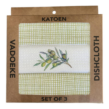 Dishcloth Box (Set 3) - Green Olives