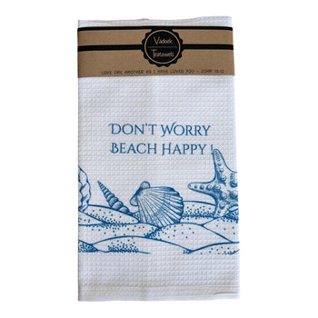 Single Printed Dishcloth - Don't Worry Beach Happy