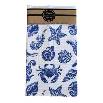 Single Printed Dishcloth - Blue Ocean