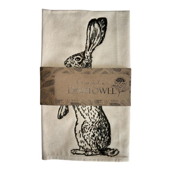 Printed Material Dish Towel - Rabbit