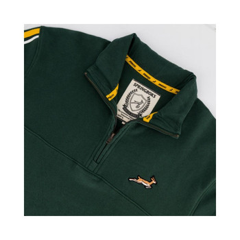 Springboks Twill SLV Quarter Zip Sweat / OS Green