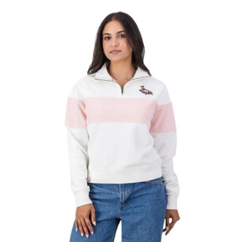 Springboks Hoop Quarter Zip Crop / Rose Quartz
