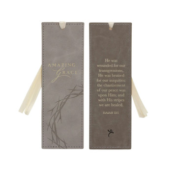 Amazing Grace Faux Leather Bookmark