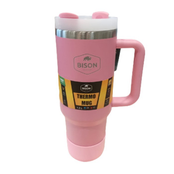 1.2L XL Mug with Screw Lid & Straw