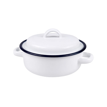 Enamel Veg Dish 18cm w/Lid