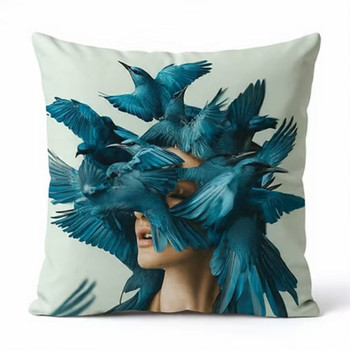 Scatter Cushion 60x60cm / Blue Birds