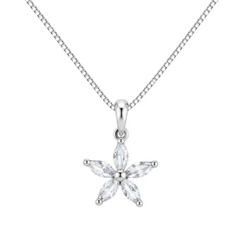 Dainty Cubic Flower Necklace